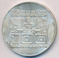 Ausztria 1977. 100Sch Ag "Hohensalzburg vára" T:1- Austria 1977. 100 Schilling Ag "900th Anniversary - Hohensalzburg Fortress" C:AU