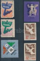 1932-1963 Budapesti Ipari vásár 6 db klf levélzáró