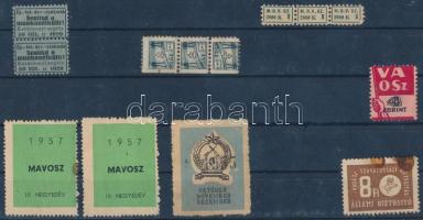 Különböző levélzárók és segélybélyegek(MAVOSZ, Segítsd a munkanélkülit!), 13 db