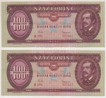 1960. 100Ft (2x) sorszámkövetők T:II,II- szép papír