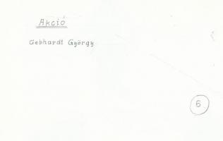 cca 1970 Gebhardt György (1910-1993): Akció a hokipályán, feliratozott vintage fotóművészeti alkotás...