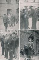 1946 Budapest, Háborús bűnös kivégzése a börtön udvarán, Rózsa György fotóriporter hagyatékában őrzött korabeli negatívokról készül későbbi, 7 db nagyítás, 14x9 cm