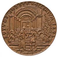 Borsos Miklós (1906-1990) 1995. "Eötvös József Kollégium 1895 / '...Annak a tanárnak tanulói haladnak igazán aki maga is halad' - Eötvös Lóránd" öntött Br érem (82,5mm) T:1 Hungary 1995. "Eötvös József Collegium" Br medallion. Sign.: Miklós Borsos (82,5mm) C:UNC