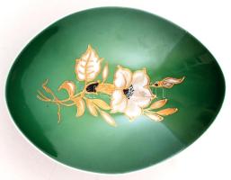 Wallendorf porcelán kis tálka, kézzel festett, aranyozott, jelzett, hibátlan, 14x11cm