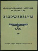 1932 A Középmagyarországi Automobil és Motor Club alapszabályai 16p.