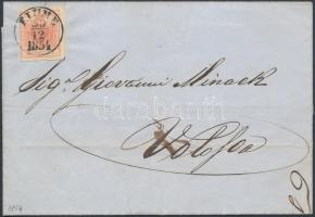 1854 3kr HP III. teljes / óriási szélekkel, levélen / with nice margins on cover FIUME 1854 - Volosca