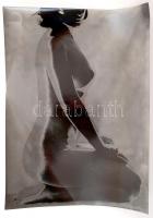 cca 1975 Szolarizált izgalom, finoman erotikus aktfotó, kis szakadással, 40x30 cm / cca 1975 Erotic photo, with small fault, 40x30 cm