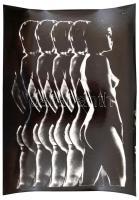 cca 1975 Sokasodjatok, finoman erotikus aktfotó, kis szakadással, 40x30 cm / cca 1975 Erotic photo, with small fault, 40x30 cm