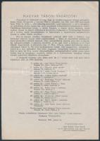 1940 Magyar tábori vadászok részére szóló felhívás aktuális évi bajtársi vadásztalálkozó alkalmából