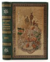 Zeitschrift des Deutschen und Österreichischen Alpenvereins. Szerk.: Trautwein, Theodore. 18. köt.  Salzburg, 1887, Verlag des Deutschen und Österreichischen Alpenvereins. Számos érdekes képpel, kihajtható térképekkel és különálló térképmelléklettel. Kicsit kopott, gazdagon díszített, festett vászonkötésben, egyébként jó állapotban. /  With a lot of interesting illustrations, foldable and separate maps. In a bit worn out painted, richly ornated linen binding, otherwise in good condition.