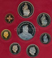 Svájc 1981. 1R-5Fr (8xklf) fémpénz szett dísztokban T:PP Switzerland 1981. 1 Rappen - 5 Francs (8xdiff) coin set in case C:PP