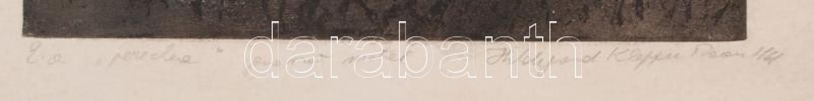 Olvashatatlan jelzéssel: Néptáncosok. Rézkarc, papír, 53×23 cm