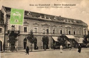 Erzsébetváros, Dumbraveni, Elisabethstadt; Takarékpénztár szálloda / Hotel Savings Bank. TCV card