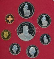 Svájc 1989. 1R-5Fr (8xklf) fémpénz szett dísztokban T:PP Switzerland 1989. 1 Rappen - 5 Francs (8xdiff) coin set in case C:PP