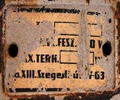 Retro asztali lámpa, fém-műanyag, jelzett, m:26 cm