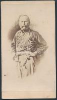 cca 1866 Giuseppe Garbaldi portréja, fotó, hátulján feliratozva, 10,5×6 cm /  cca 1866 Portrait of Garibaldi, photo, with inscription on its back, 10,5×6 cm