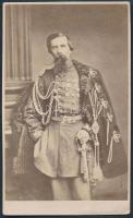 cca 1866 Türr István olasz királyi altábornagy portréja, fotó, hátulján feliratozva, 10,5×6 cm /  cca 1866 Portrait of István Türr Italian royal lieutenant general, photo, with inscription on its back, 9,5×5,5 cm