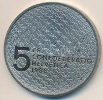 Svájc 1988B 5Fr Cu-Ni "Olimpia - Galamb és gyűrűk" T:2 Switzerland 1988B 5 Francs Cu-Ni "Olympics - Dove and Rings" C:2