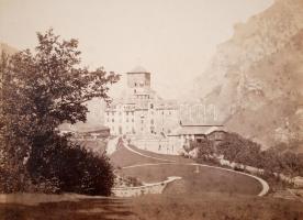 cca 1880 Svájc, Chateau d' Ortenstein, várkastély a XIX. századból, 16x19 cm, karton 27x33 cm  ...