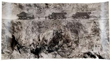 cca 1970 Kalocsai Rudolf: Bánya út, aláírt, feliratozott vintage fotóművészeti alkotás, 21x40 cm