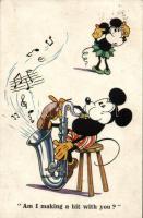Am I making a hit with you? Mickey and Minnie mouse, Disney postcard