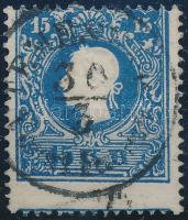 15kr II. with shifted perforation &quot;TEMESVÁR / Vorst.Fabrik&quot;, 15kr II. elfogazva &quot;TEMESVÁR / Vorst.Fabrik&quot;
