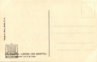 Lieder des Lebens; Serie Lieder der Ghetto, Verlag B. Harz / Jewish art postcard, Judaica s: Ephraim...