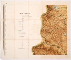 cca 1900 Sopron, Vas, Zala, Varasd és Körös megyék térképe, 75x64 cm