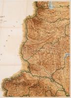 cca 1900 Sopron, Vas, Zala, Varasd és Körös megyék térképe, 75x64 cm