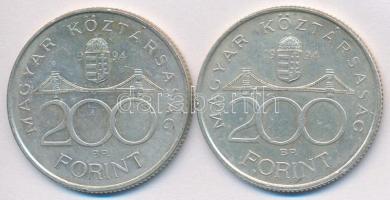 1994. 200Ft Ag "Deák" (2x) T:2,2-