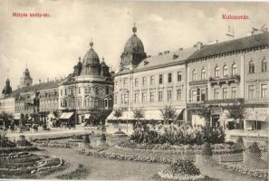 Kolozsvár, Mátyás király tér, Haraszthy Jenő kereskedése; kiadja Schuster Emil / square