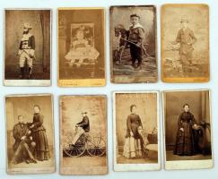cca 1860-1900 30 db régi keményhátú fotó, közte érdekességekkel, néhány rosszabb állapotú képpel, 10...