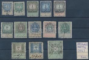 1883 13 db osztrák illetékbélyeg / 1883 13 Austrian document stamps