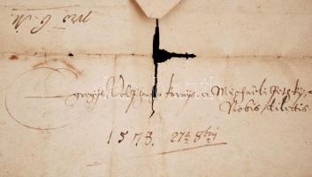 1578 Kolozsvár, Báthory Kristóf (1530-1581) erdélyi fejedelem magyar nyelvű levele Udvarhelyszék kir...