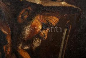 Békefi jelzéssel: Hegedős. Olaj, vászon, restaurált, keretben, 80×60 cm