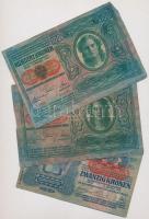 1912. 100K (2xklf) + 1913. 20K mindhárom piros "Deutschösterreich" felülbélyegzéssel T:III...