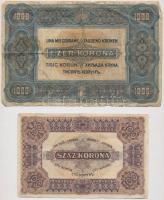 1920. 100K piros sorozat- és sorszám "Orell Füssli Zürich" + 1000K "Orell Füssli Züri...