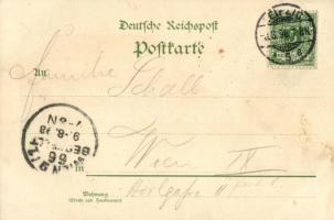 1898 Leipzig Ausstellung, Gemeindehaus im Thüringer Dorf, A. Simmer's Weinrestaurant / expositi...