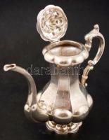 Antik ezüst (Ag.) kiöntő, elefántcsont szerelékkel, jelzett (Bécs 1862), mesterjeggyel (CR), apró ho...