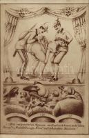 Pajzán vadászok - 9 darabos erotikus, pornográf képeslap sorozat / Naughty hunters - Series of 9 ero...