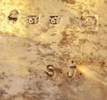 Antik (12 lat) ezüst (Ag.) cukortartó, jelzett (német), mesterjeggyel, alján karcolásokkal, gravíroz...