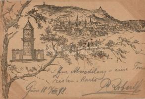 1898 Kőszeg, Güns; ritka, korai képeslap