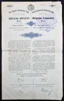 Budapest 1903. Pesti Magyar Kereskedelmi Bank 4 1/2%-os községi kötvénye 500K-ról, szárazpecséttel és szelvényekkel T:III