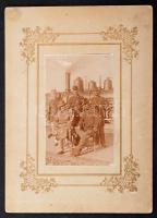 1902 Zalalövő vasútállomás lokomotívval és vasutasokkal / 1902 Railway station with locomotive and railroad workers