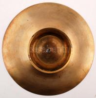 Madárkás zománcozott réz tál, szép állapotban, d: 20 cm