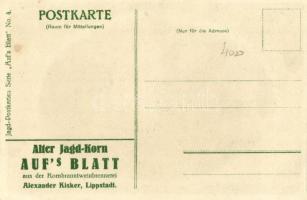 Jagd-Postkarten Serie 'Auf's Blatt' No. 4. Alter Jagd-Korn aus der Kornbranntweinbren...