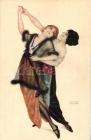 Danseuses de Montmartre. 72 Marque L.-E. modeles deposes, Paris / French Art Nouveau postcard s: Raphael Kirchner