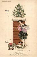 Herzlichen Weihnachtsgrüsse! Wiener Künstler Postkarte M. Munk Nr. 1037 s: Mela Koehler