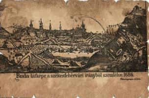 Budapest, Buda látképe a székesfehérvári irányból szemlélve, anno 1686 (EK)