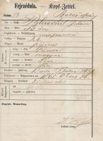 1865 Kórházi szegénységi és illetőségi bizonyítvány tabáni személy részére, sérült, hozzá csatolt kó...